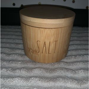 Rae Dunn Magenta Artisan Wooden Salt  Canister Jar Cellar 3.5"